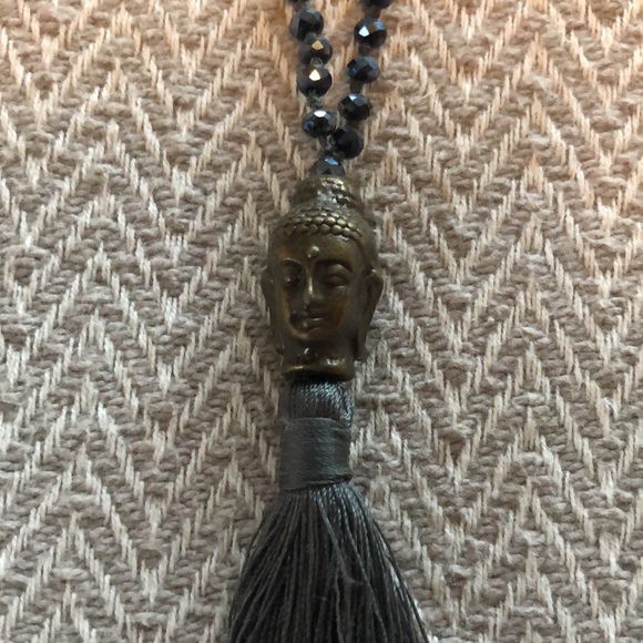Long Beaded Buddha Head Necklace - Picture 3 of 3